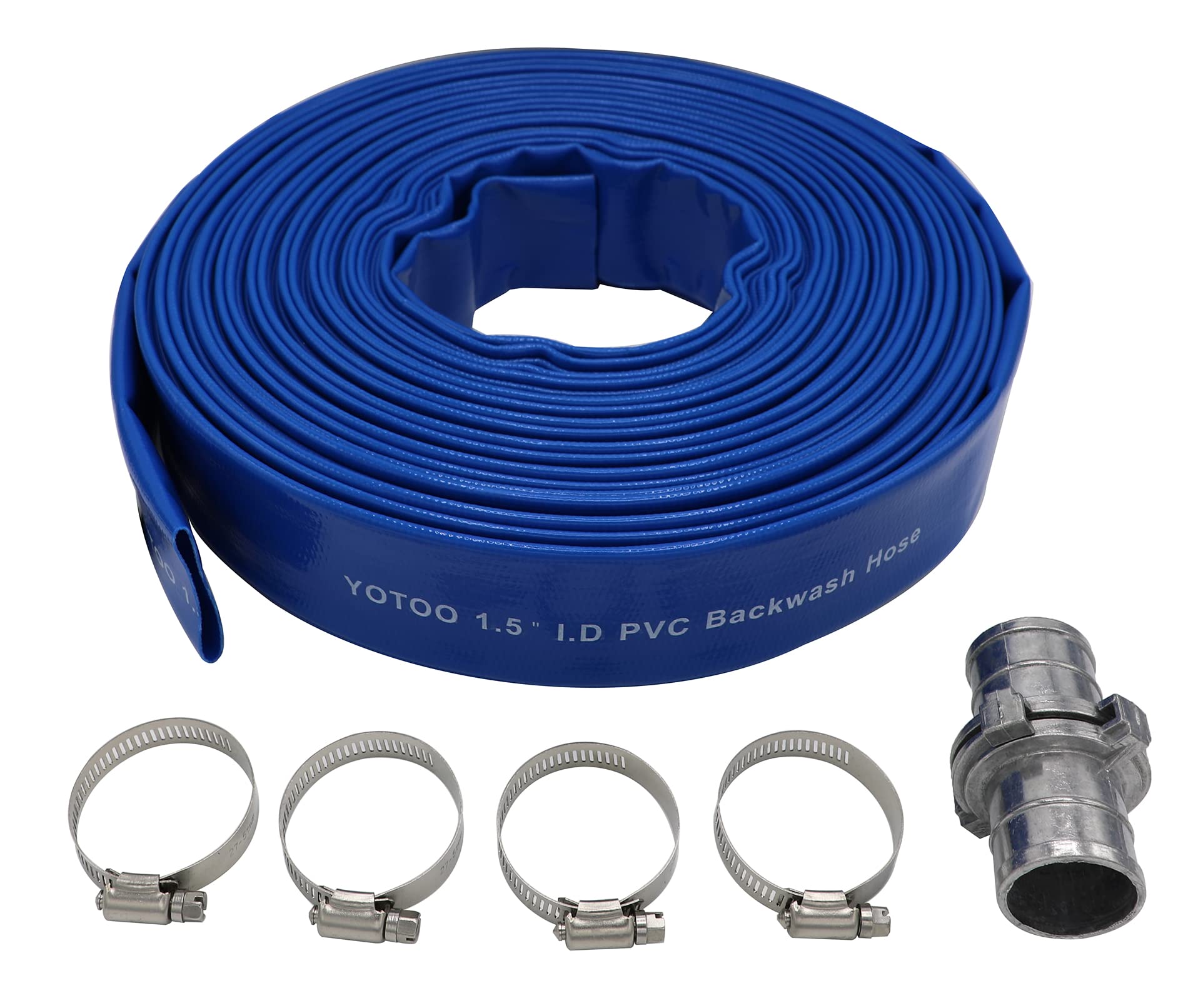 Buy YOTOO Heavy Duty PVC Pool Backwash Hose 11/2 Inch by 100 Feet