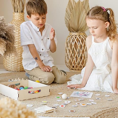 Miniatura 8 de Ulanik Bolas a bordo Montessori Juguetes para niños de 3 años + Juego clasificador de clavijas de madera para aprender clasificación de colores y