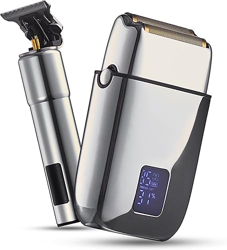 Miniatura 1 de Hal&Hol Recortadora eléctrica profesional inalámbrica de pelobarba y afeitadora de papel de aluminio para hombres, kit completo de peluquería con
