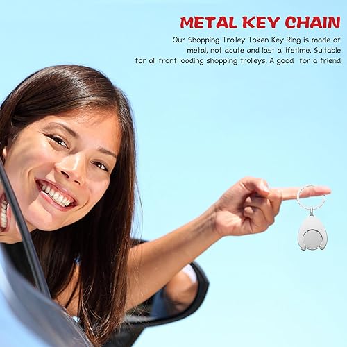 Miniatura 2 de BESPORTBLE 4pcs Metal Trolley Token Keychain Pendant Key for Shopping Carts Elegant Design for Everyday Use for Families and Friends
