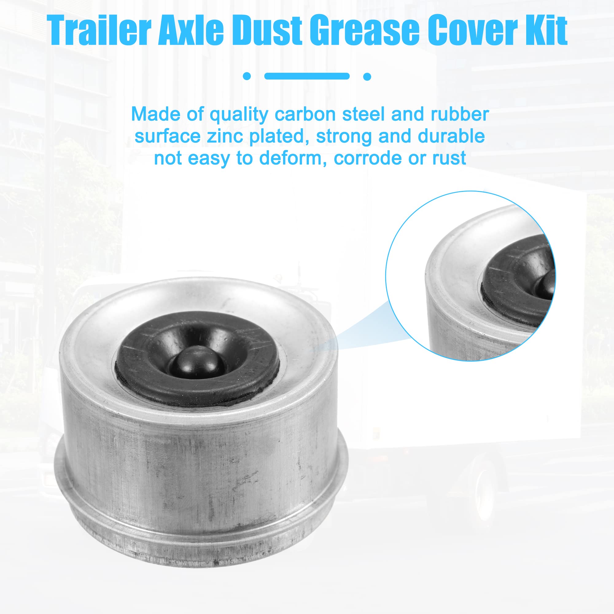 4-Pack] Dust Cap 2.5" (2.45") - Trailer Axle, Replacement E-Z Lube Axle Dust Cover - Foto 8