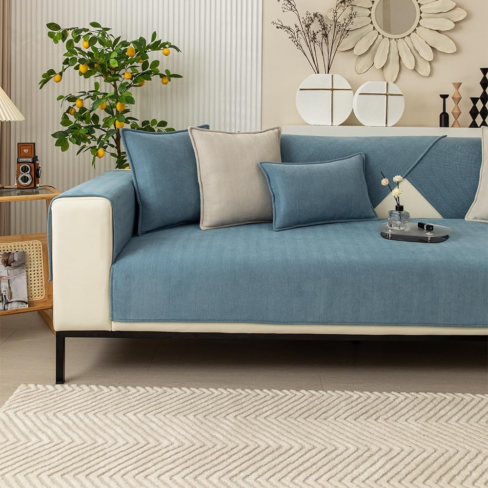 Housse de canapé en chenille chic et antidérapante pour salon élégant