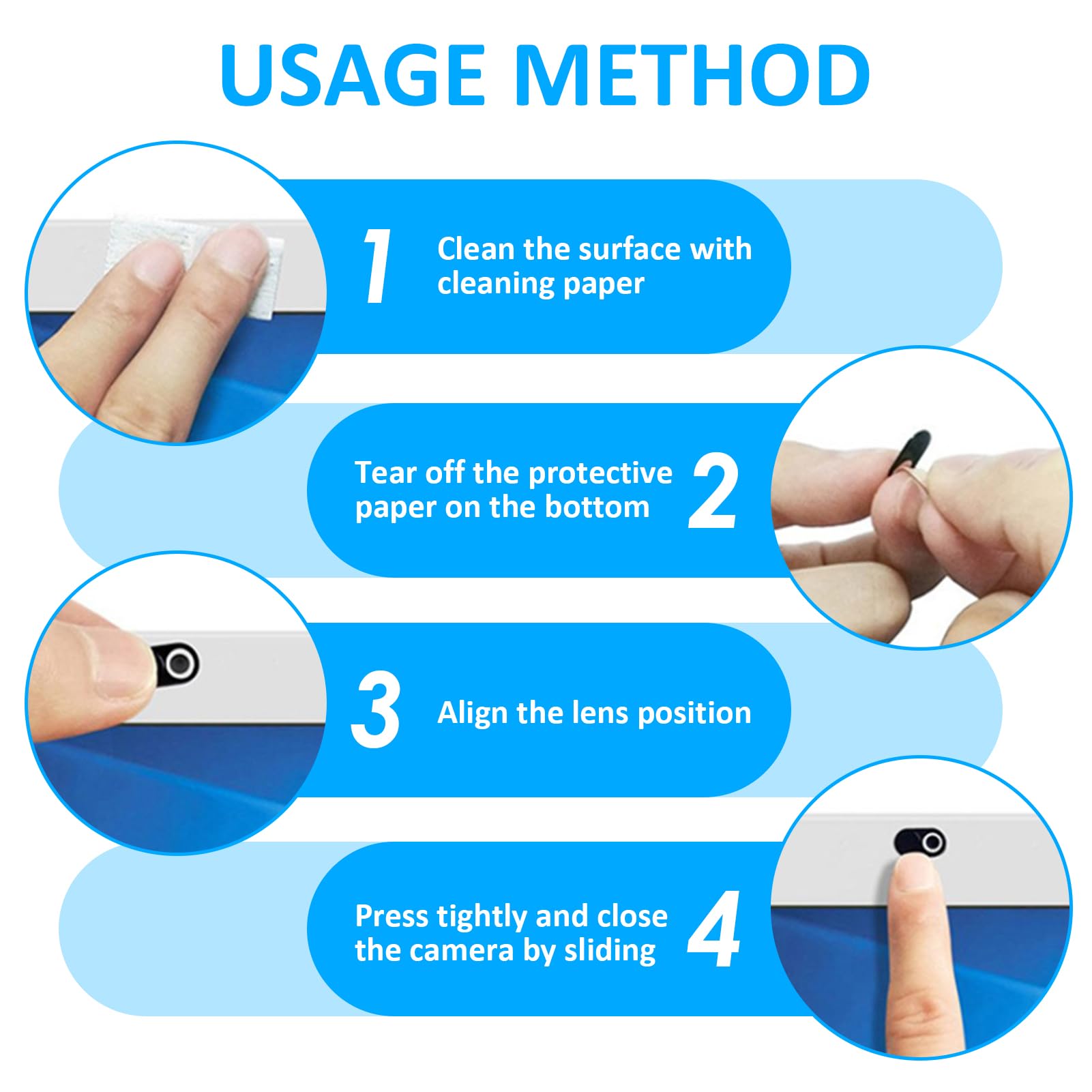 Copri Webcam Portatile, 10 Pezzi, Compatibilità Universale con PC Laptop Smartphone Tablet MacBook iPad iPhone, Soluzione Privacy (Nero)