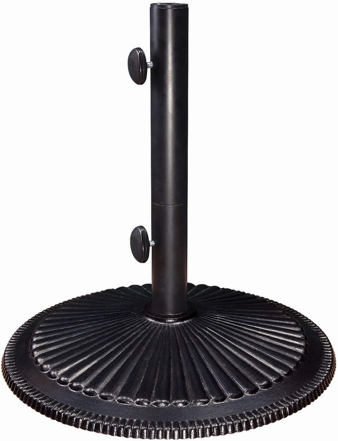 SimplyShadeCoral Free-Standing 50 Pound Cast Iron Patio Umbrella Base, Black