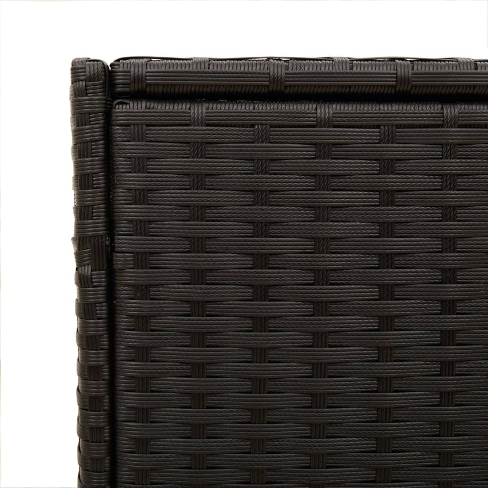 Gecheer Scatola di immagazzinaggio da giardino nera 283L resina intrecciata, scatola portaoggetti per esterni organizer per attrezzi da giardino, cassapanca per balcone, piscina, terrazza