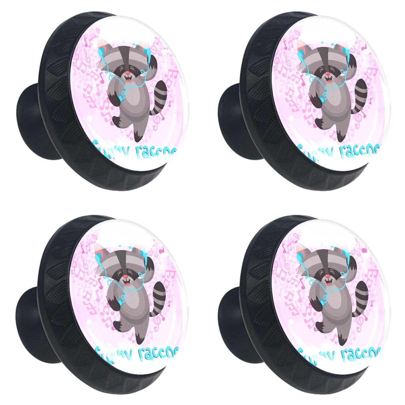 Bouton de tiroir raton laveur en verre de 30 mm pour décorer une chambre d'enfant