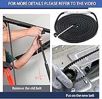 Vista 6 de Correa de transmisión 37561R.S para puerta de garaje de 7 pies, cinturón de apertura de puerta de garaje Genie de 223 pulgadas y ensamblaje de bala