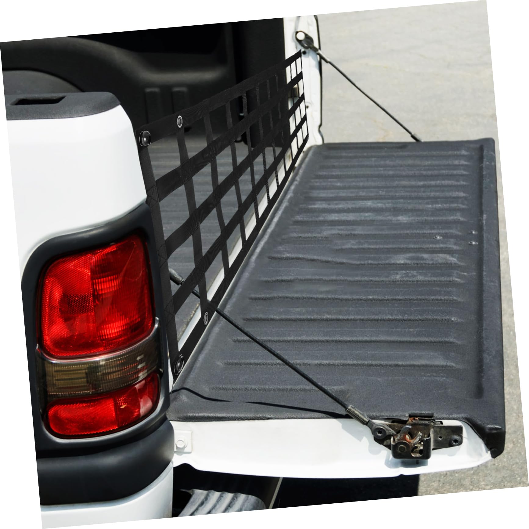 KOMBIUDA LKW Ladungsnetz für Pickup Heckklappe Polyester Schwarz mit Karabinerhaken zur Ladungssicherung im Auto und SUV