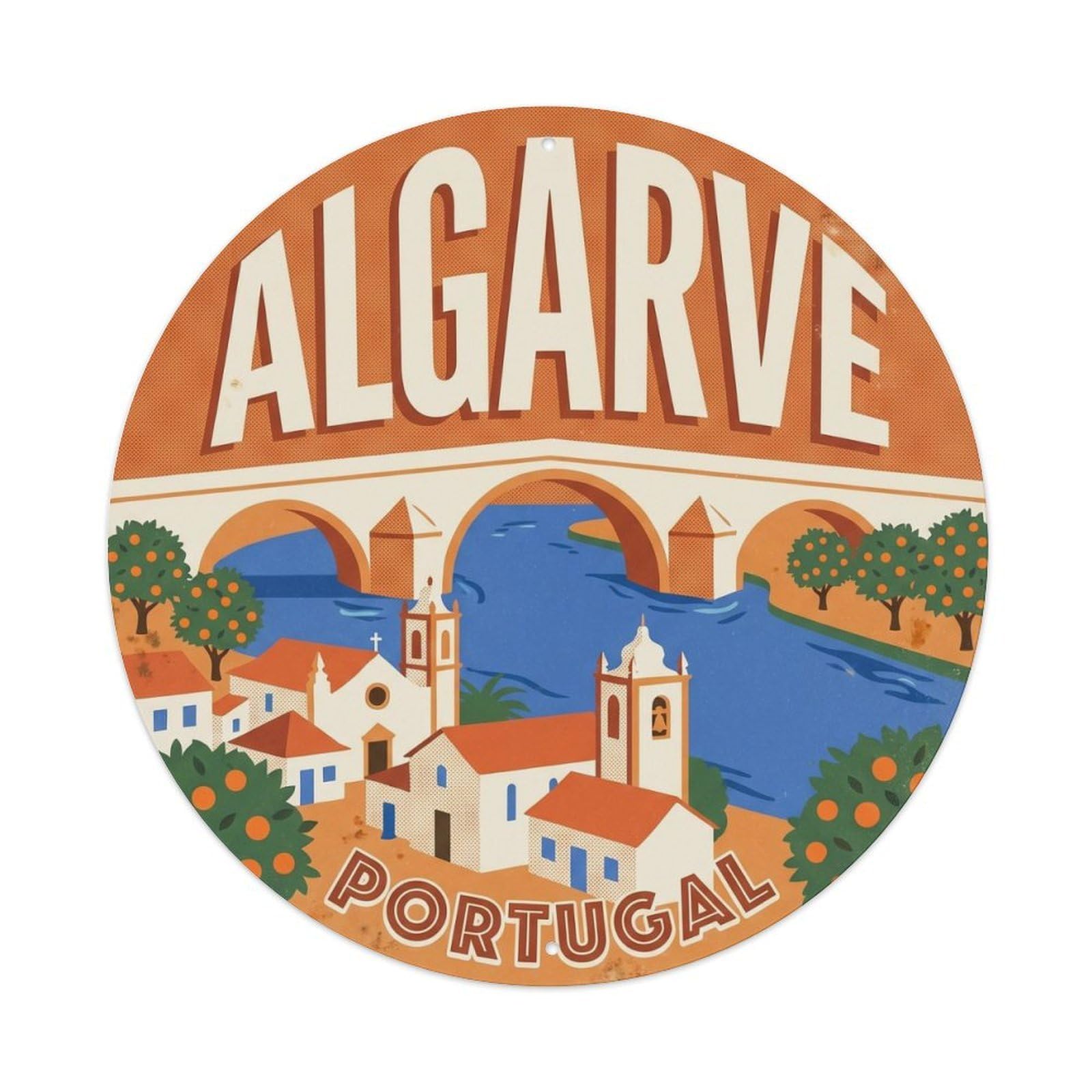 Olhnbad Style Portugal Algarve Tavira Landmark Travel Heritage Metal Tin Sign
