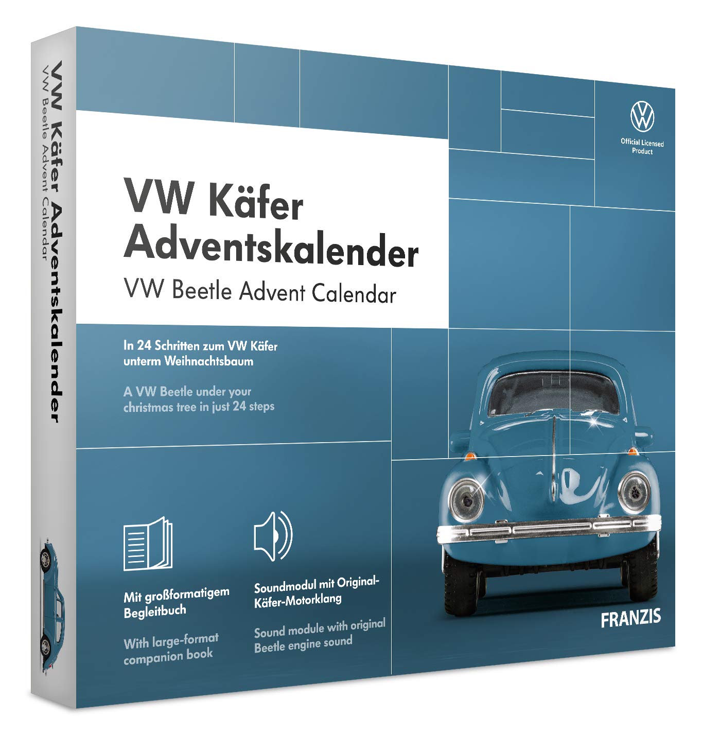 FRANZIS VW Käfer Adventskalender 2020 | In 24 Schritten zum VW Käfer unterm Weihnachtsbaum | Ab 14 Jahren