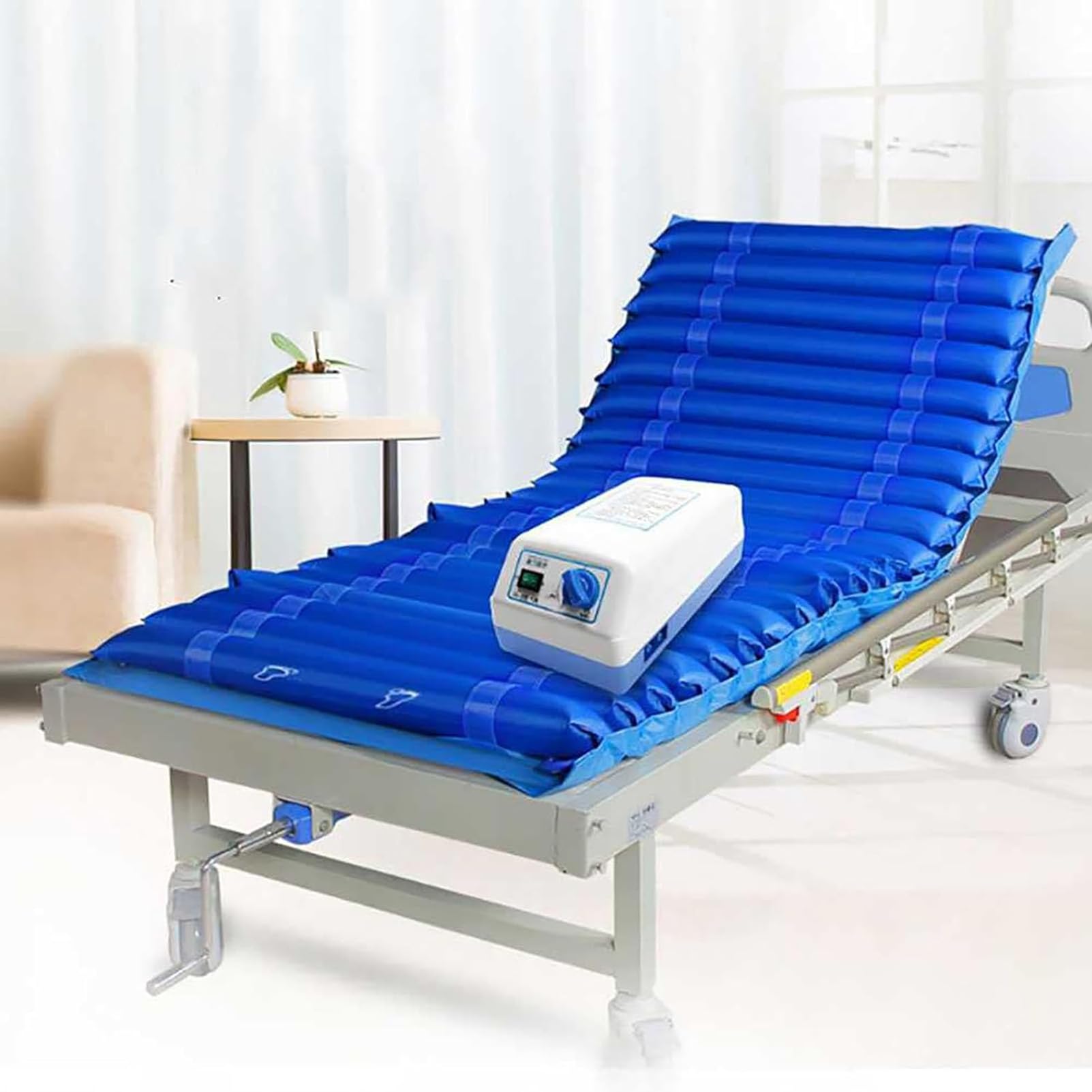 Colchón De Presión Alterna, Colchón Antiescaras con Bomba De Aire, Colchón Inflable para Tratamiento De Úlceras por Presión Y Úlceras por Presión, Se Adapta a Cama De Hospital Estándar