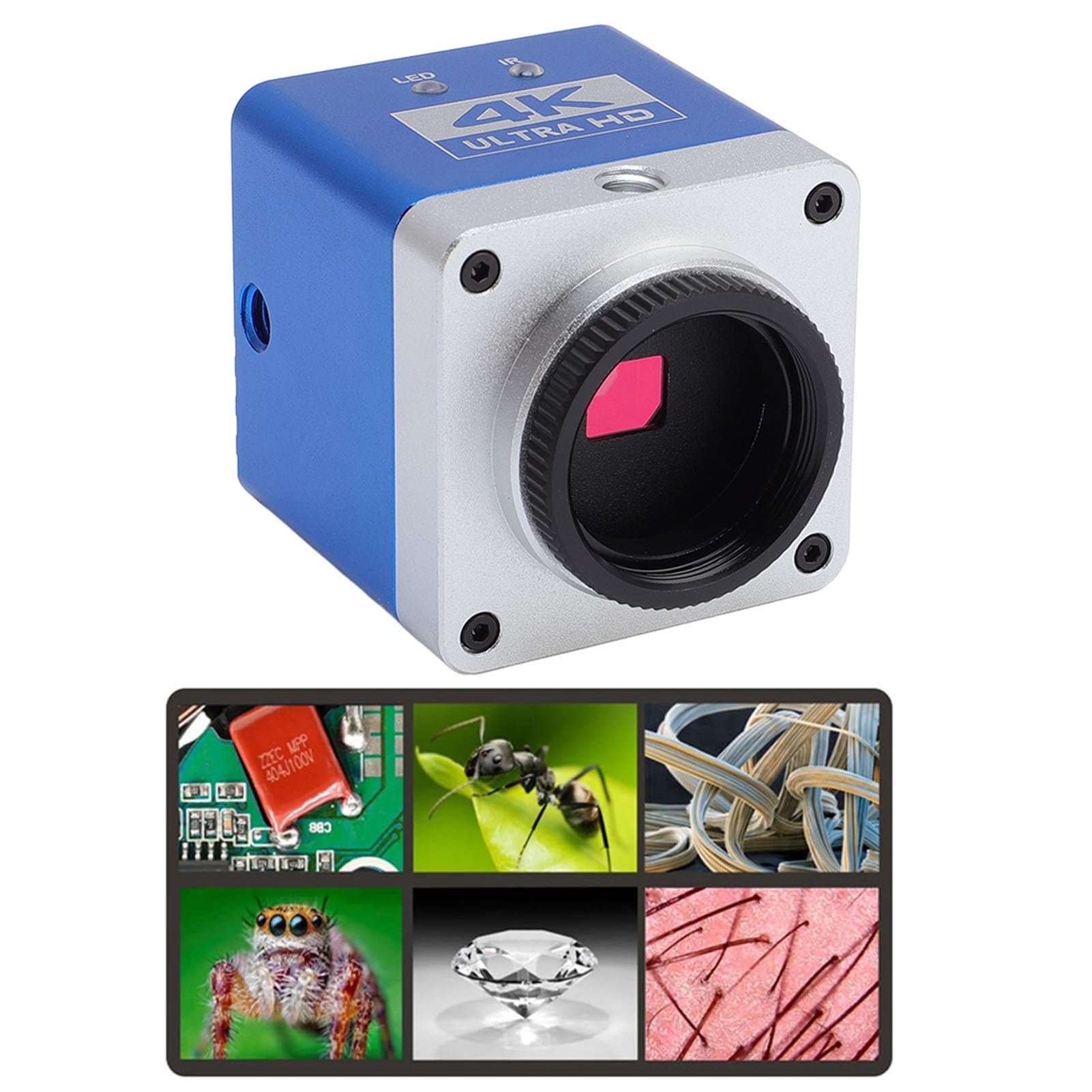 Cryfokt Cámara Microscópica Digital Profesional 4K HD 8.3MP con Control Remoto para Inspección, Negra