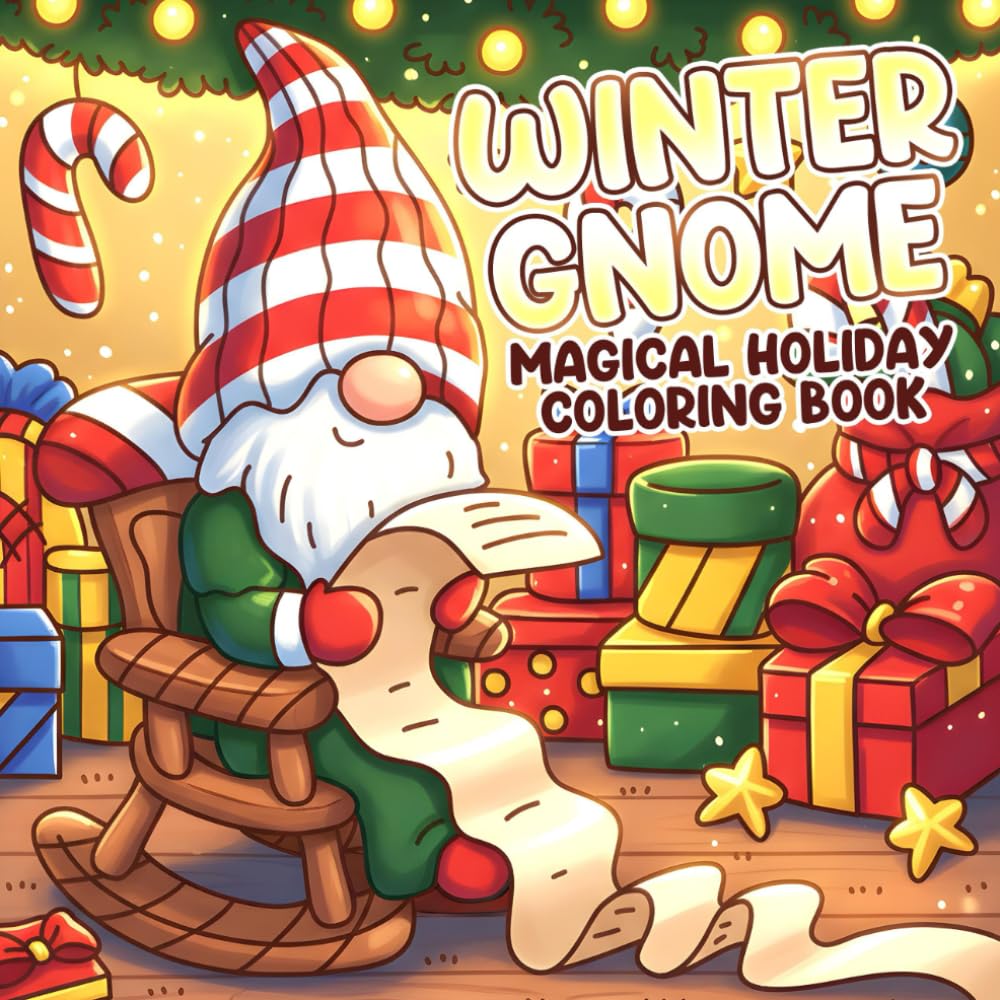 Winter Gnome Coloring Book: A Journey Through Enchanted Christmas Coloring Pages Featuring Little Snow Dwellers, Gentle Scenes for Everyone to Enjoy