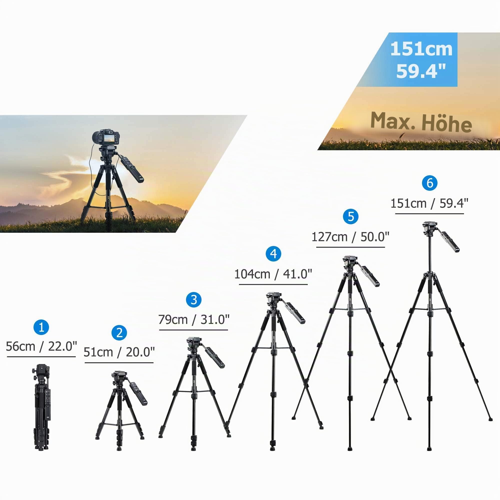 JJC Kompaktes Stativ mit Fernbedienung für Son. RX10M5 A7 III A7R4 A9 A6600 | Ersetzt VCT-VPR1|Abnehmbare Fernbedienung|Stromversorgung über die Kamera|Leichtes Aluminium|Schnellwechselplatte 1/4"-20