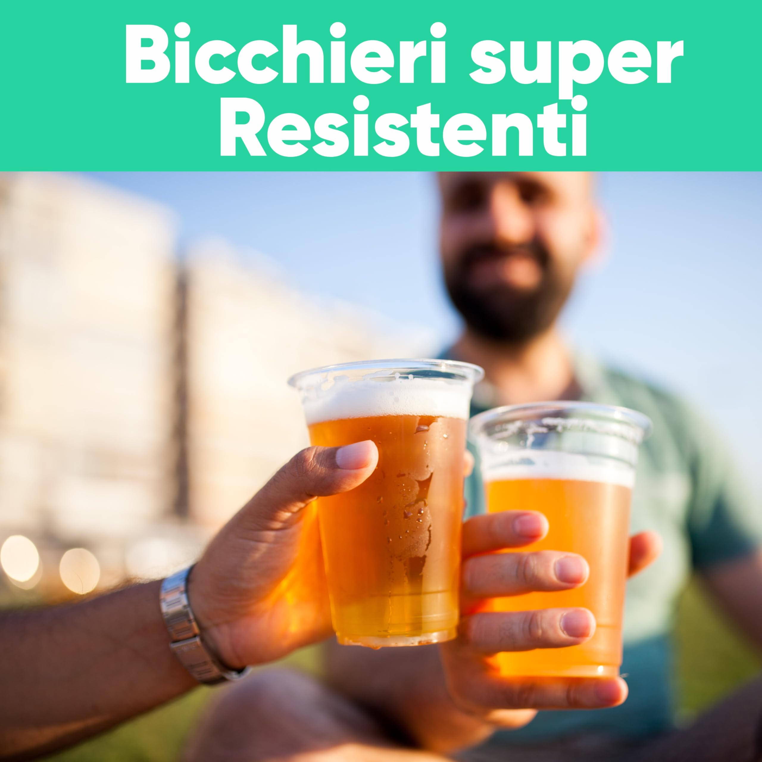 1000 Bicchieri Trasparenti Kristal da 200ml - Rigidi, Presa Sicura, Bordo Liscio Antischiuma - Per Acqua, Birra, Cocktail e Bibite Fredde o Tiepide