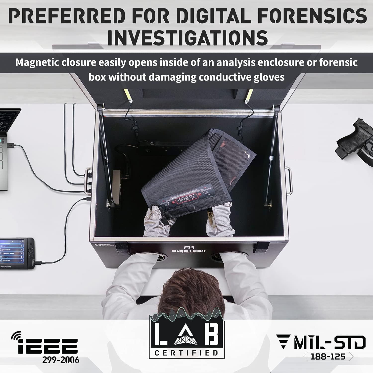 Mission Darkness NeoLok Non-window Faraday Bag for Laptops (+ Secure Magnetic Closure) // Device Shielding for Law Enforcement & Military, Data Security, Anti-Hacking & Anti-Tracking Assurance