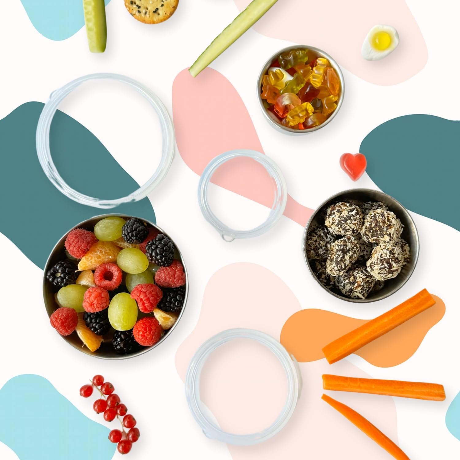 TAVVA Kids Snack Containers for School [12oz/ 7oz/ 3oz] - Stainless Steel Lunch Containers for Kids - Stainless Steel Lunch Box for Kid - Leakproof with Silicone Lids - Dishwasher & Freezer Safe - Image 7