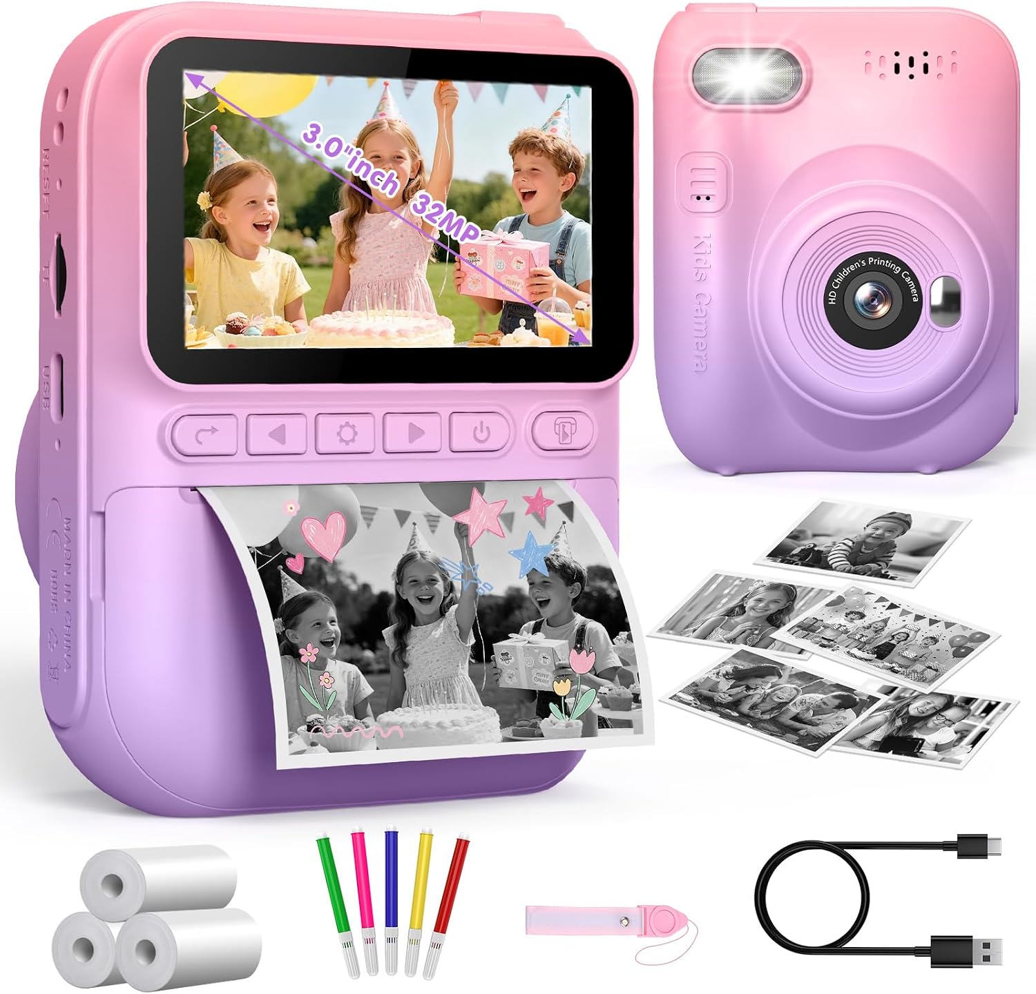 Gofunly HD Instant Print Camera: Printed Photos Clear No blurriness