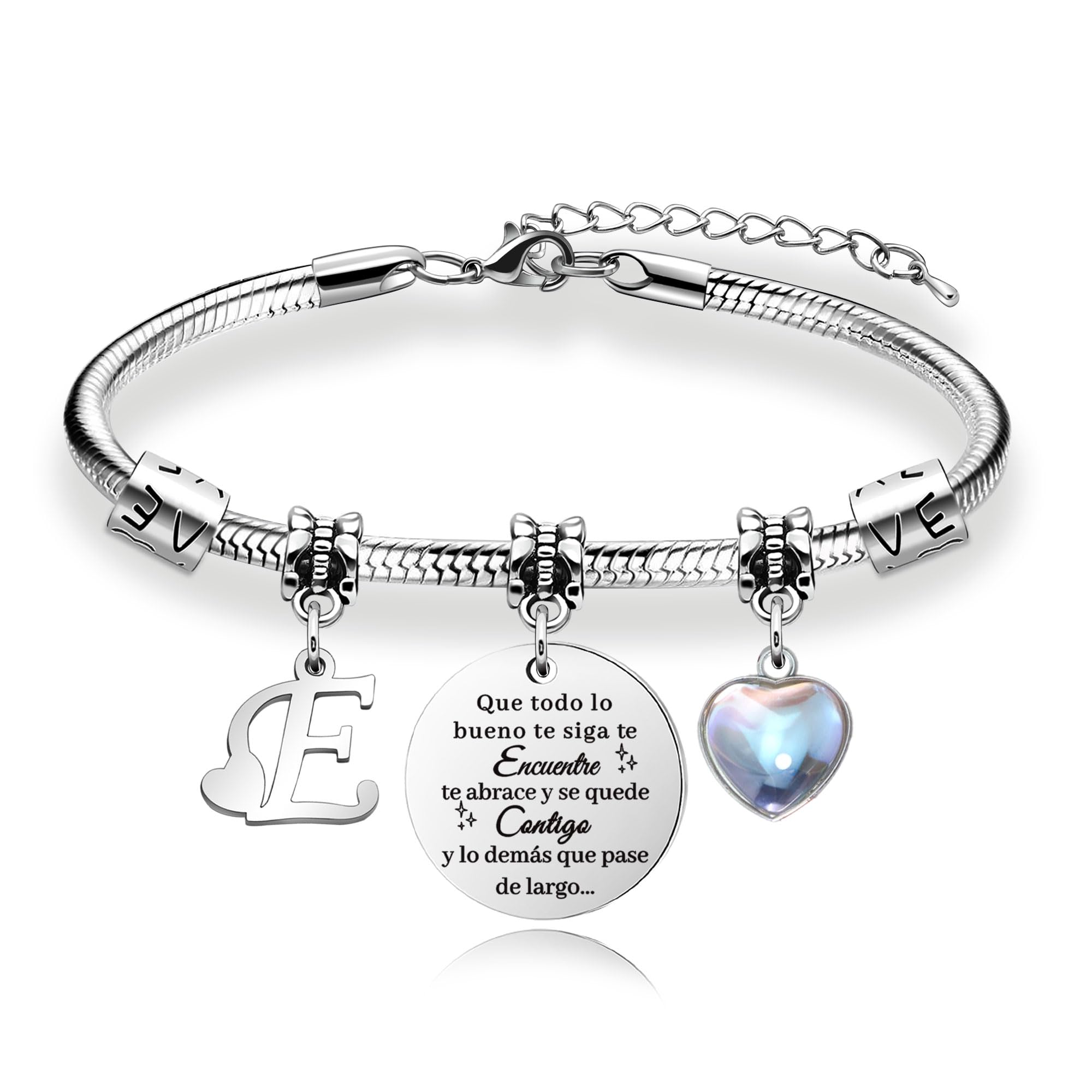 Regalos para Mujeres Pulsera de Plata con Letras Iniciales - Regalo Personalizado para Hija, Sobrina, Hermana, Amiga, Adolescente, Madre y Tía — view 9