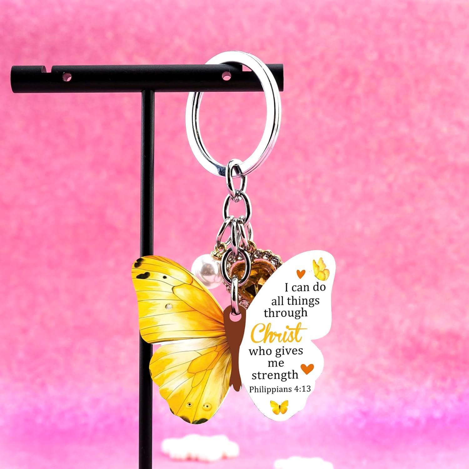 Christian Gifts for Women Bible Accessories Inspirational Christian Keychains for Women Girls Religious Gifts for Womens Birthday Easter I Can Do All Things Through Christ Butterfly Jesus Keychain - Image 6