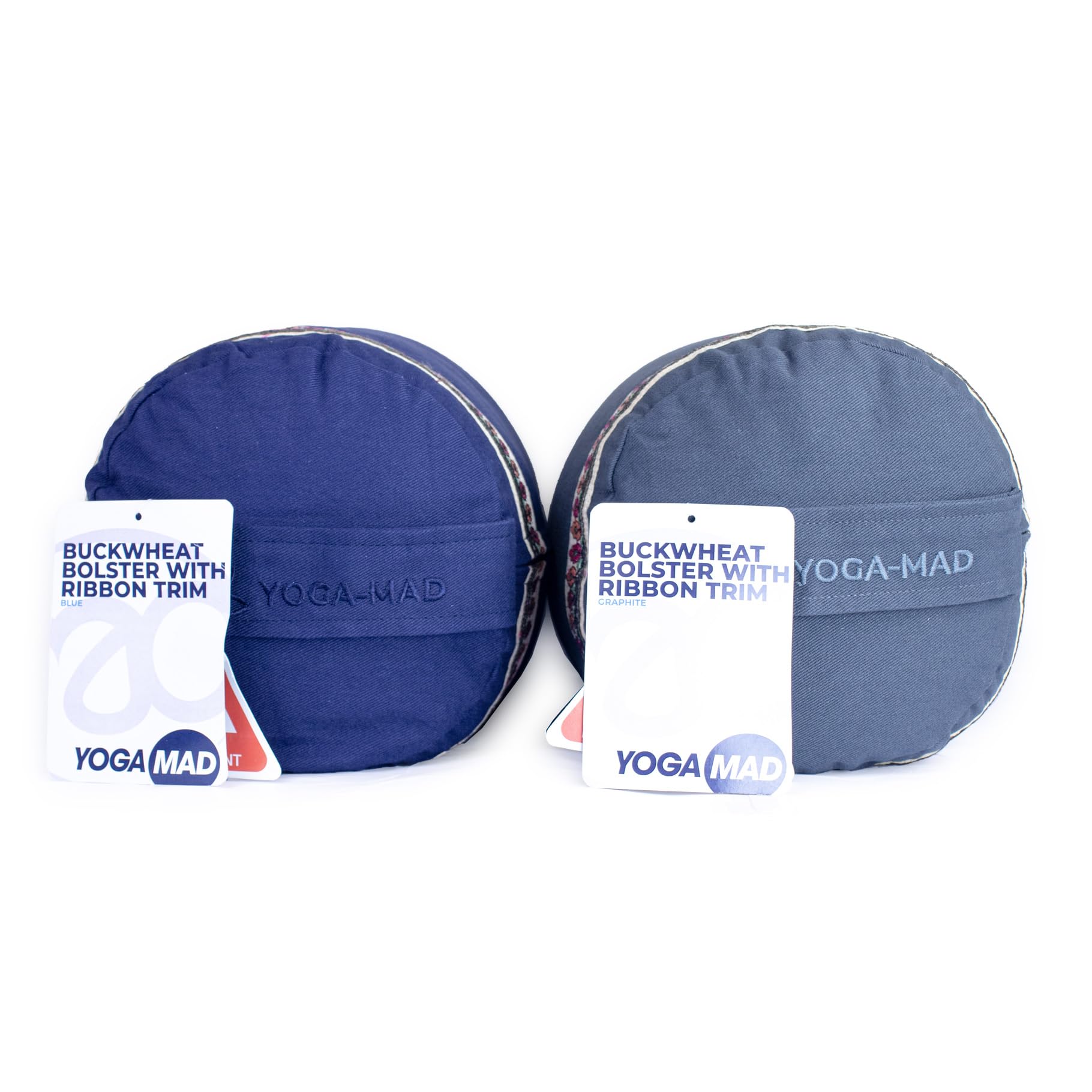 Yoga-Mad Wałek do jogi, przyjazny dla środowiska wałek do gryki, 61 cm x 23 cm, zdejmowany, zmywalny pokrowiec, idealny do jogi, medytacji i ogólnego wsparcia