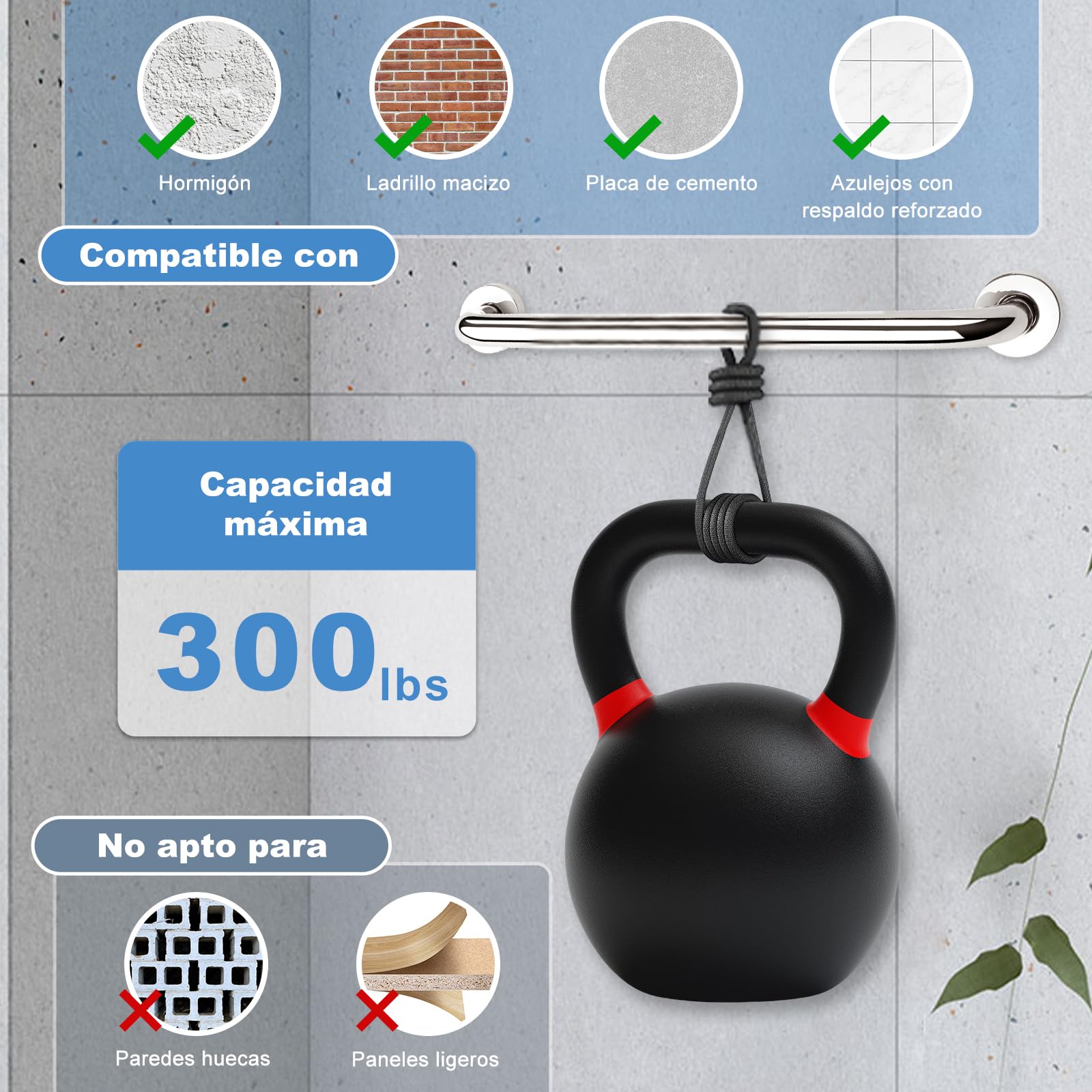 YF Barra de Agarre para Baño, Asidero de Seguridad Antideslizante de Acero Inoxidable, 80 cm Agarradera Resistente para Ducha, Bañera, Inodoro, Cocina y Escaleras, Uso Interior y Exterior