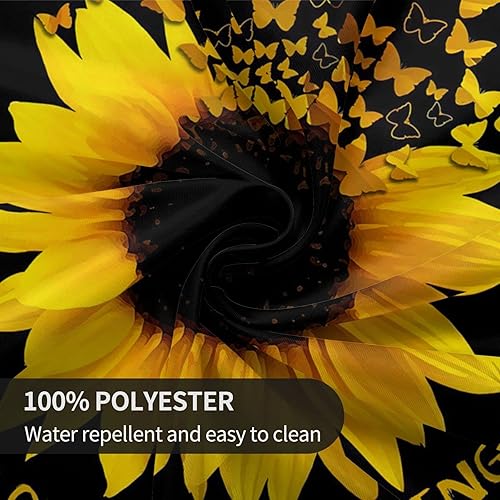 Miniatura 8 de HExeh Mantel redondo de girasol con mariposa de 60 pulgadas, reutilizable, lavable, de poliéster, resistente a las manchas, para cocina, al aire