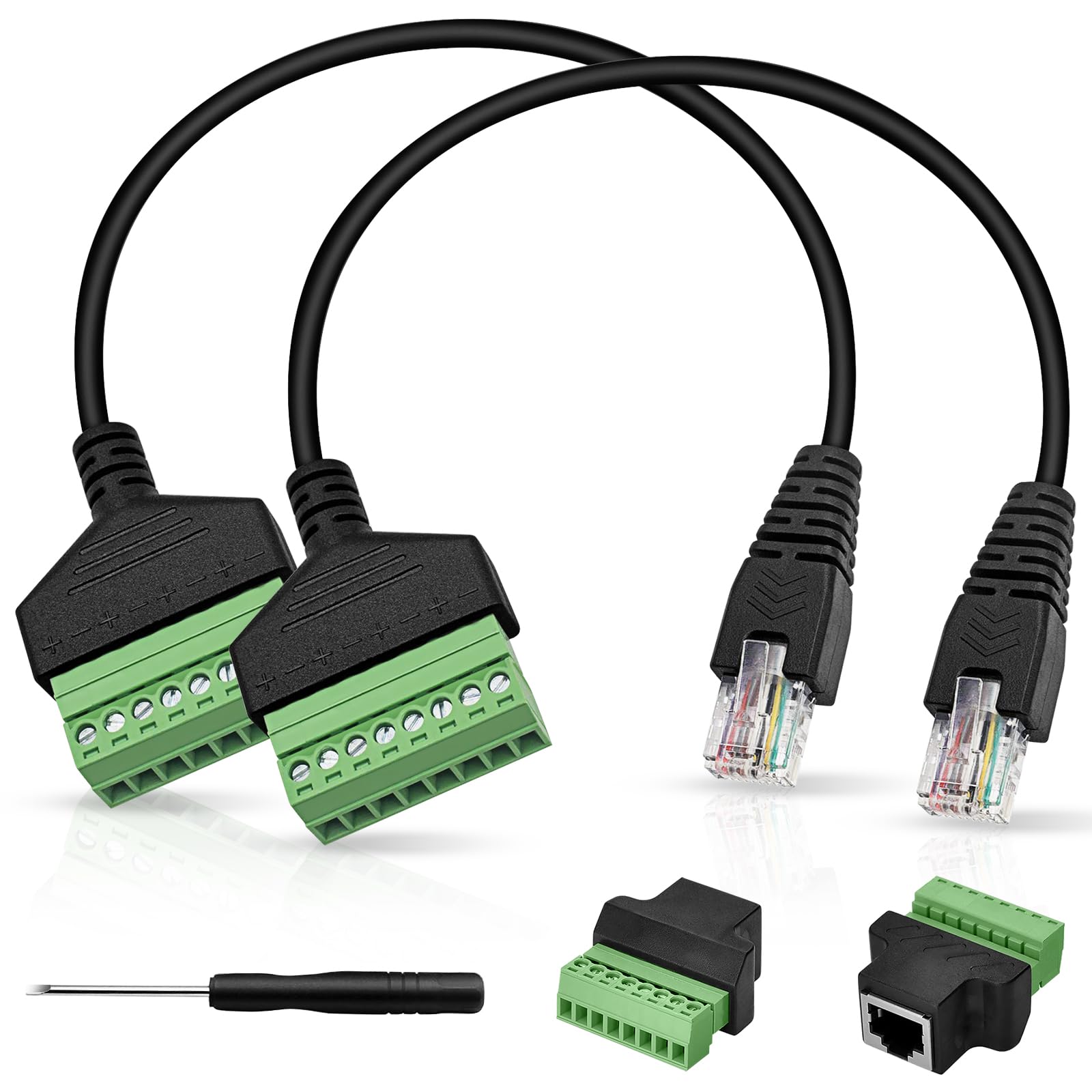 RJ45 Male to 485 2 Pin (4 5P) Screw Terminal Adapter Connector Splitter RJ45 Male to 485 2 Pin (4 5P) Screw Terminal Adapter Connector Splitter