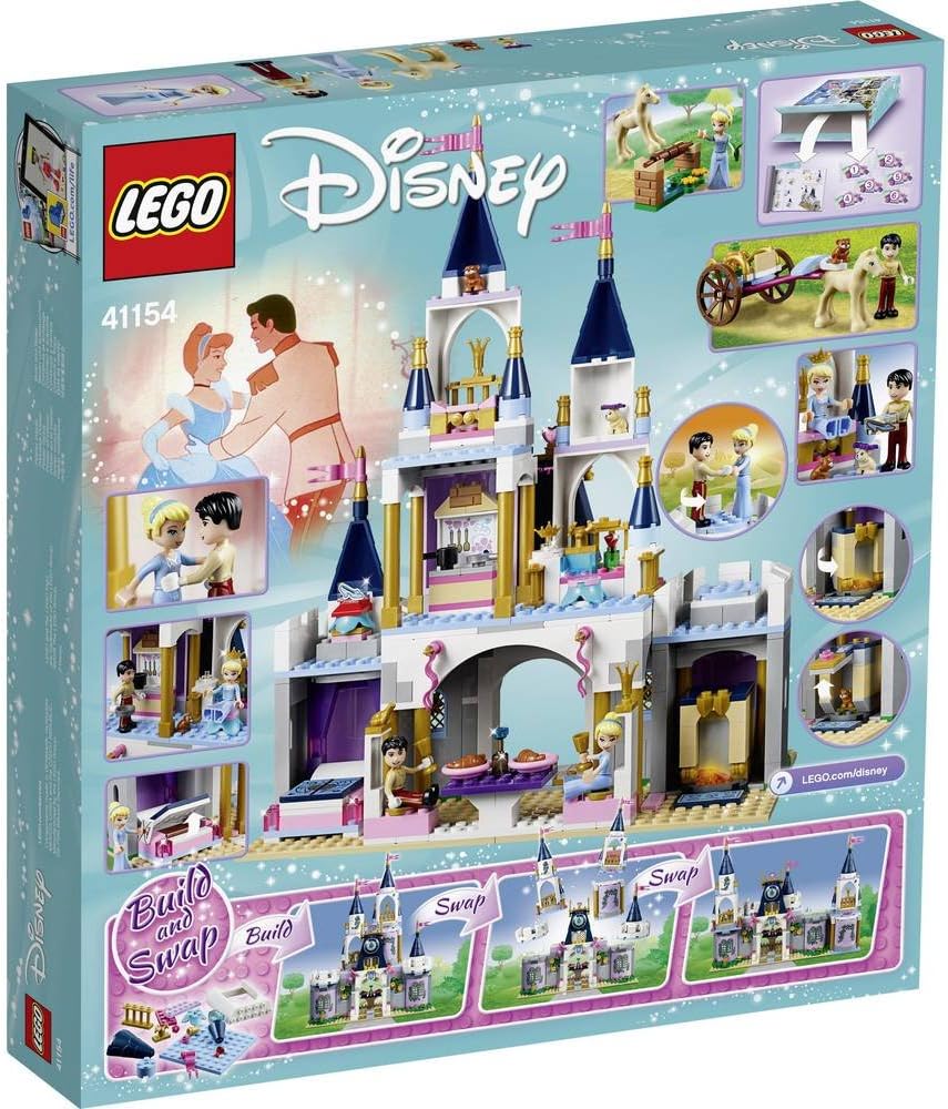 LEGO 41154 Disney Princess Cinderella's Dream Castle Toy, Prince and Cinderella figures, Building Toys For Girls