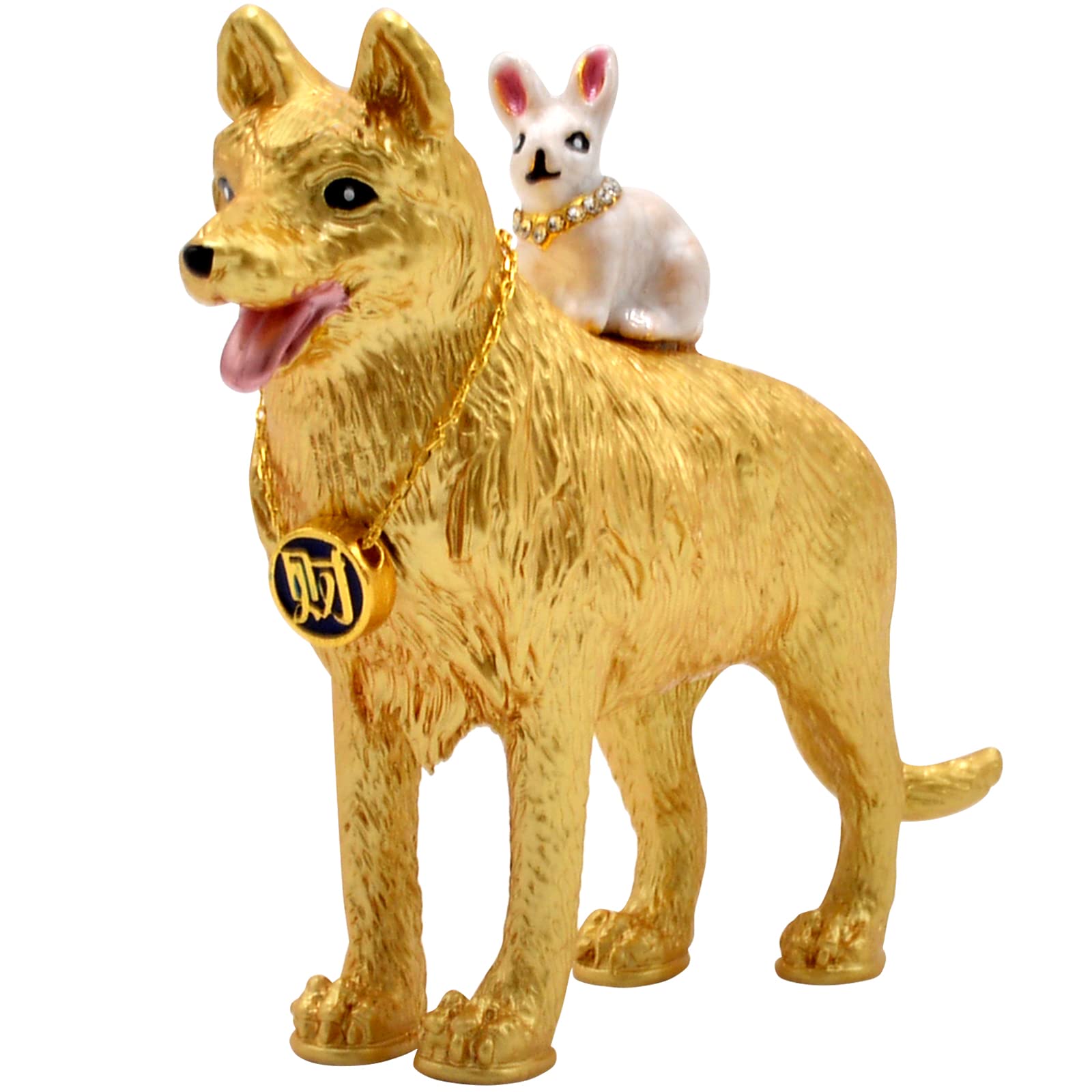 Feng Shui Windfall Luck Activator Dog and Rabbit Statue Figurine W5364