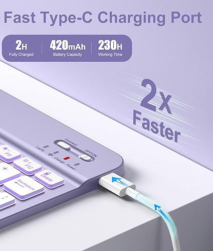 Vista 43 de Hamile Funda para iPad de 11ª y 10ª generación con teclado - 7 colores retroiluminados Inalámbricos Desmontable Folio Funda de teclado con soporte