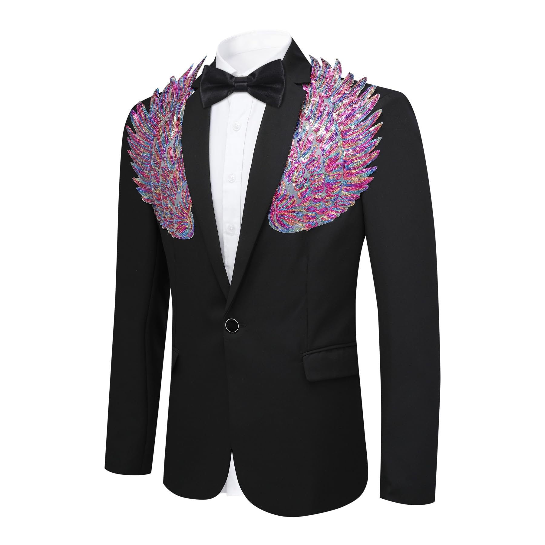 Allthemen Blazer Homme avec Paillettes Veste de Smoking Blazer Coloré Uni pour Soiré Mariage