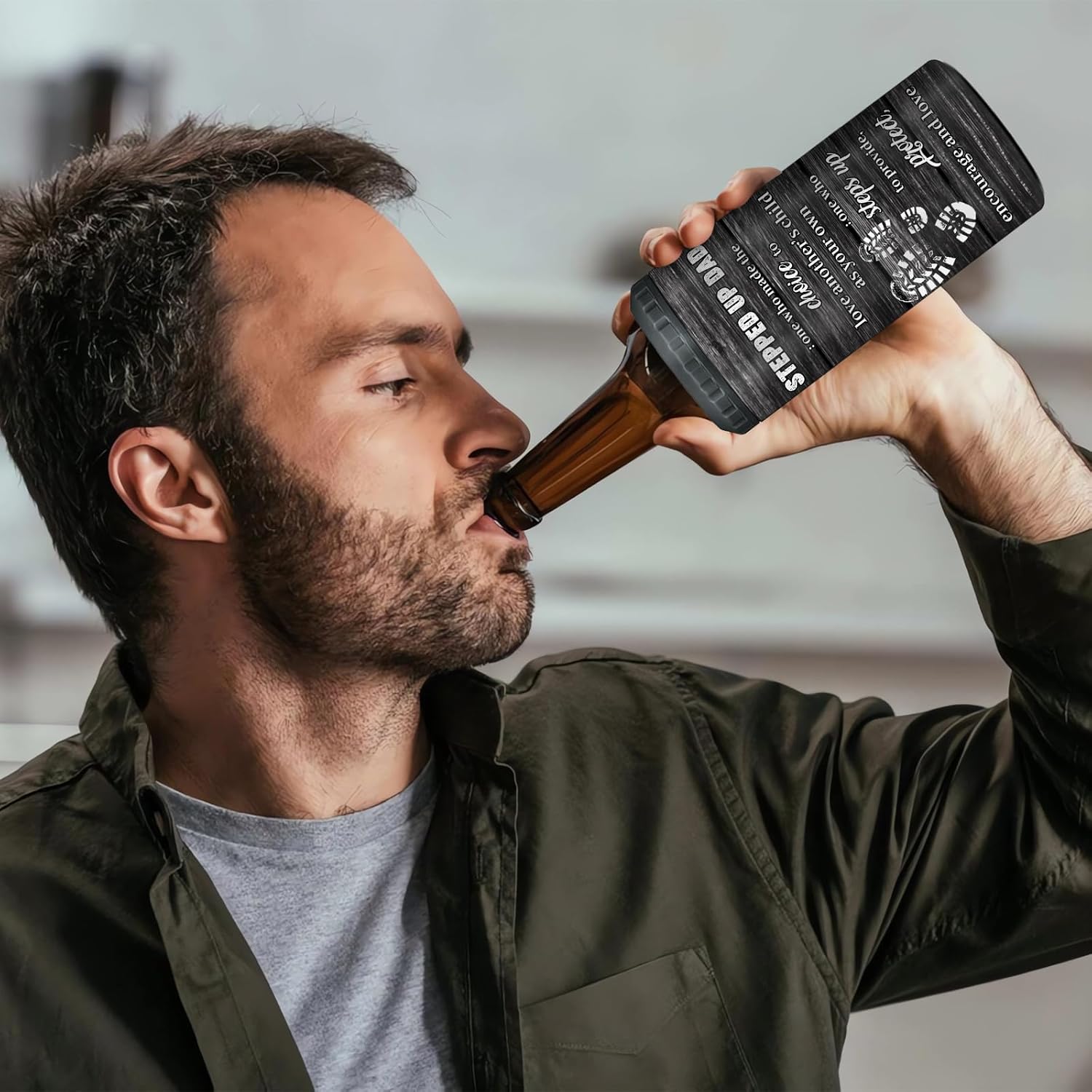 Step Dad Gifts Tumbler, 4-IN-1 Can Cooler 16 Oz Stainless Steel Tumbler, Father's Day Birthday Retirement Gift for Bonus Dad from Step Daughter Son - Image 4