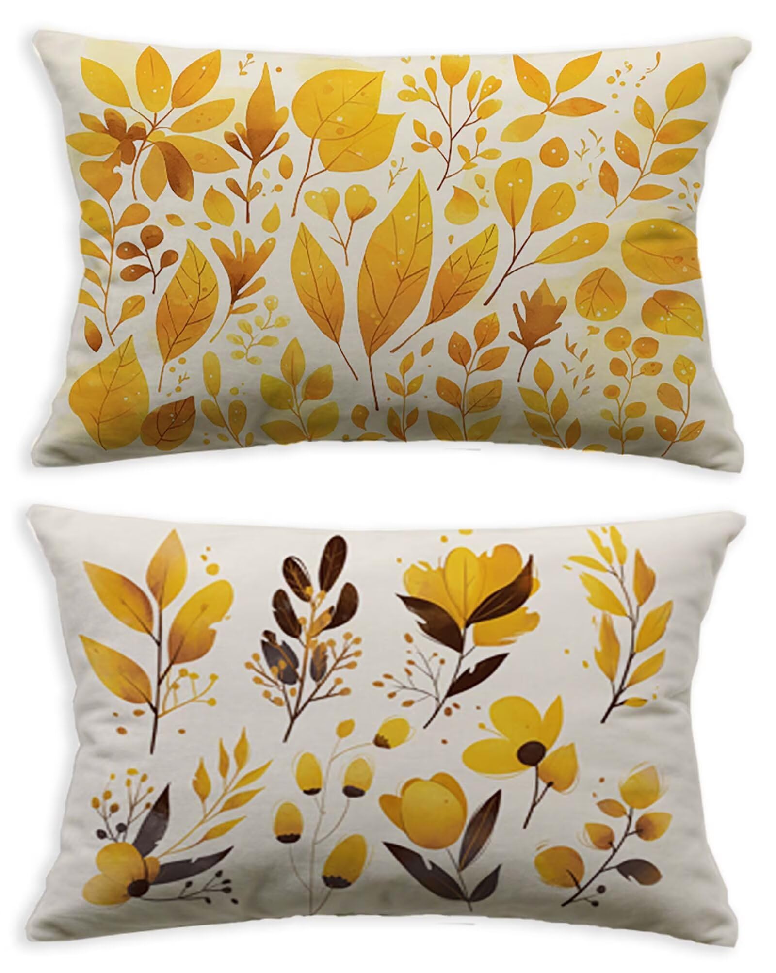 Coussin feuille orange 70x90 lot de 2 housses de canapé en velours imprimé motif végétal