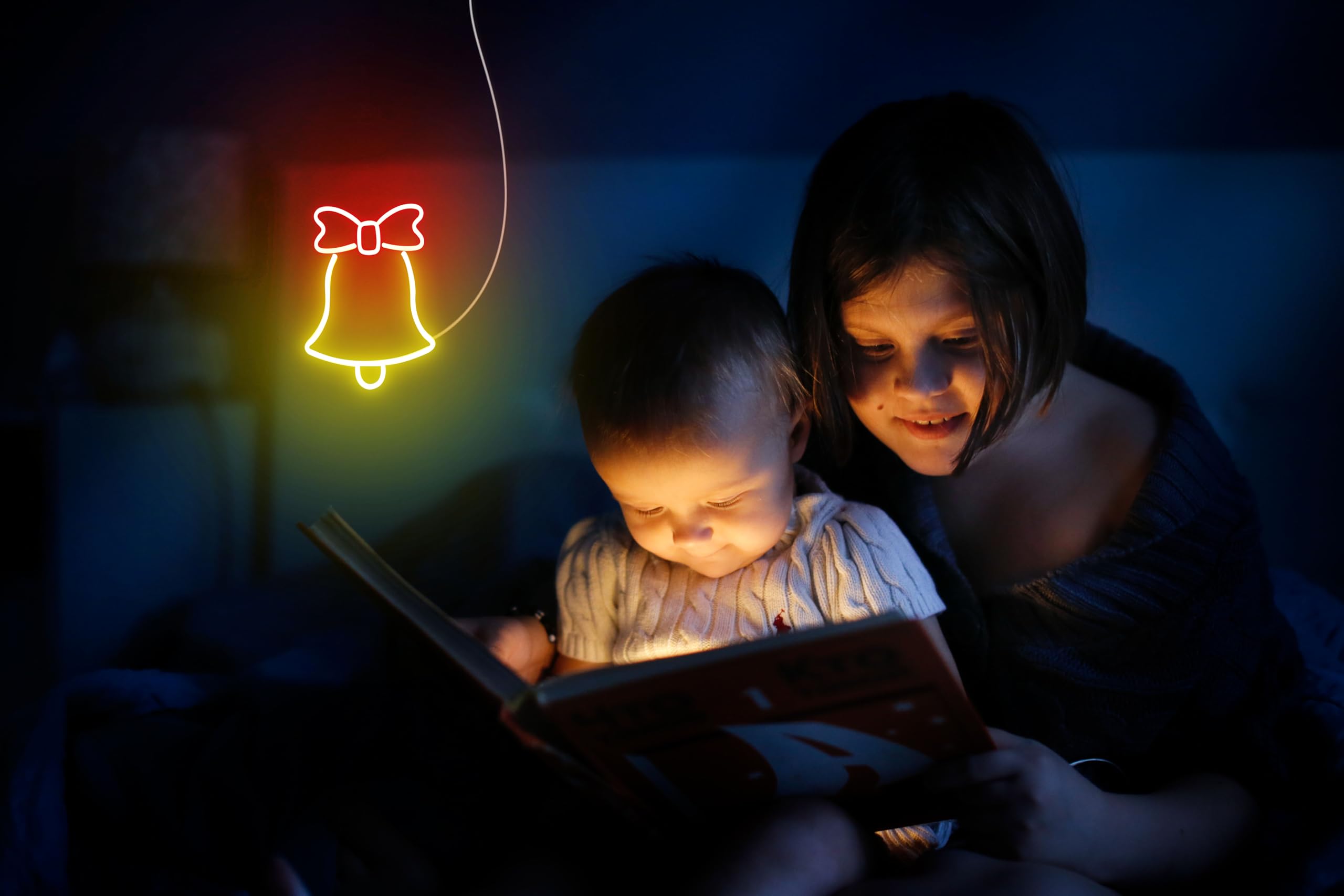 ADVPRO Letrero de neón LED de silicona flexible con cinta de Navidad, blanco y dorado, st16s66-fnu0161-we