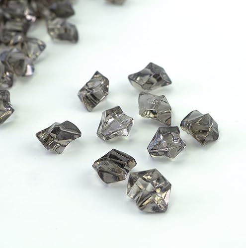 Miniatura 7 de HappyFiller Decoración de Halloween, paquete de 160 piedras de hielo de cristal falso, piedras acrílicas, relleno de jarrón gris, cubo de diamante,