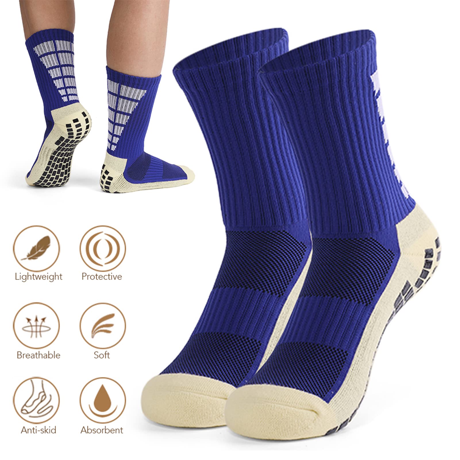 Calze da calcio antiscivolo da uomo Calze da ginnastica a compressione per basket Calcio Pallavolo Corsa Trekking Escursionismo