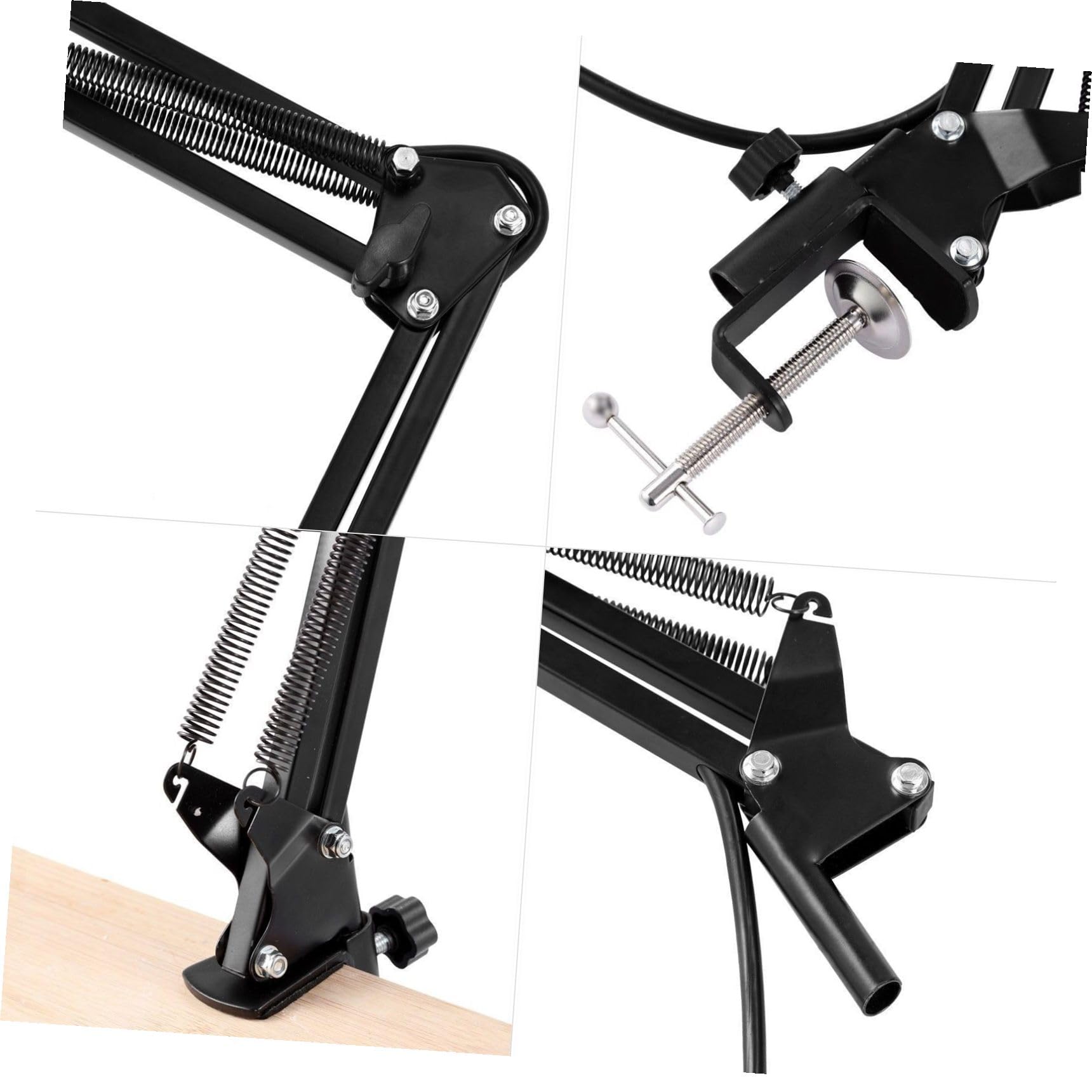 ibasenice Micrófono con Soporte Metálico de Condensador Negro Profesional Bm-800 y Alta Sensibilidad Filtro Anti-Pop para Estudios y Grabación en Computadora