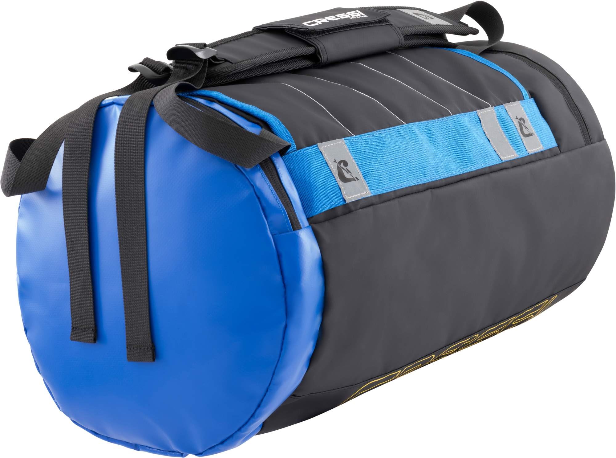 CRESSI since 1946 - Walrus Pool Duffle Backpack - Multifunctional Bag Convertible in Seconds from Backpack to Hand Bag, ideal for Water Activities, Black/Blue 35 L, Unisex