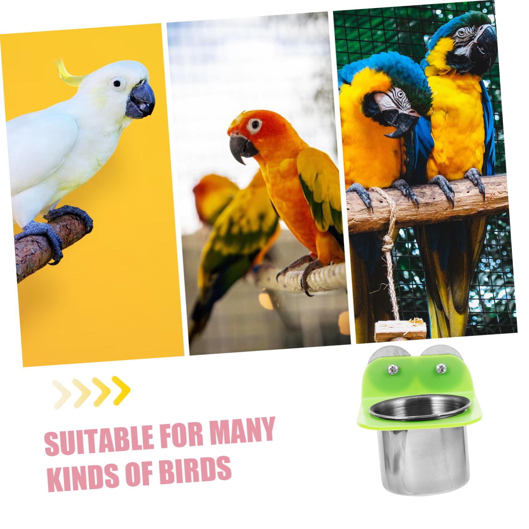 YARNOW Bird Feeder Detachable Metal Bird Feeding Cup Easy to Bowl for Parrots Cockatiels and Pigeons Convenient Food Dispenser - image 7
