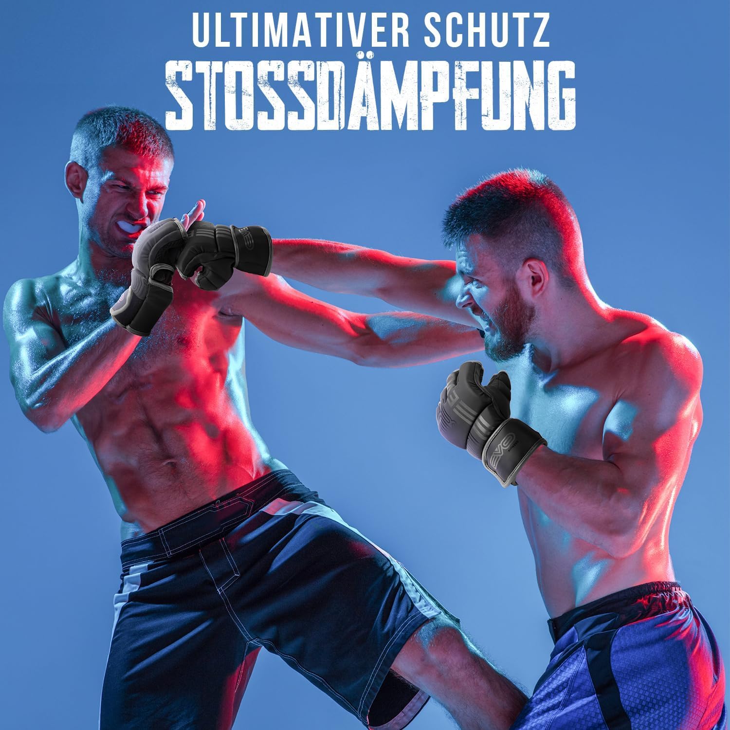 EVO Fitness Guanti MMA per Arti Marziali Grappling Sparring Muay Thai Taekwondo Boxe Karate Kickboxing Uomo Donna