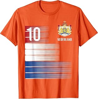 Netherlands Flag 10 Dutch Orange Soccer Men Women Kids Boys T-Shirt