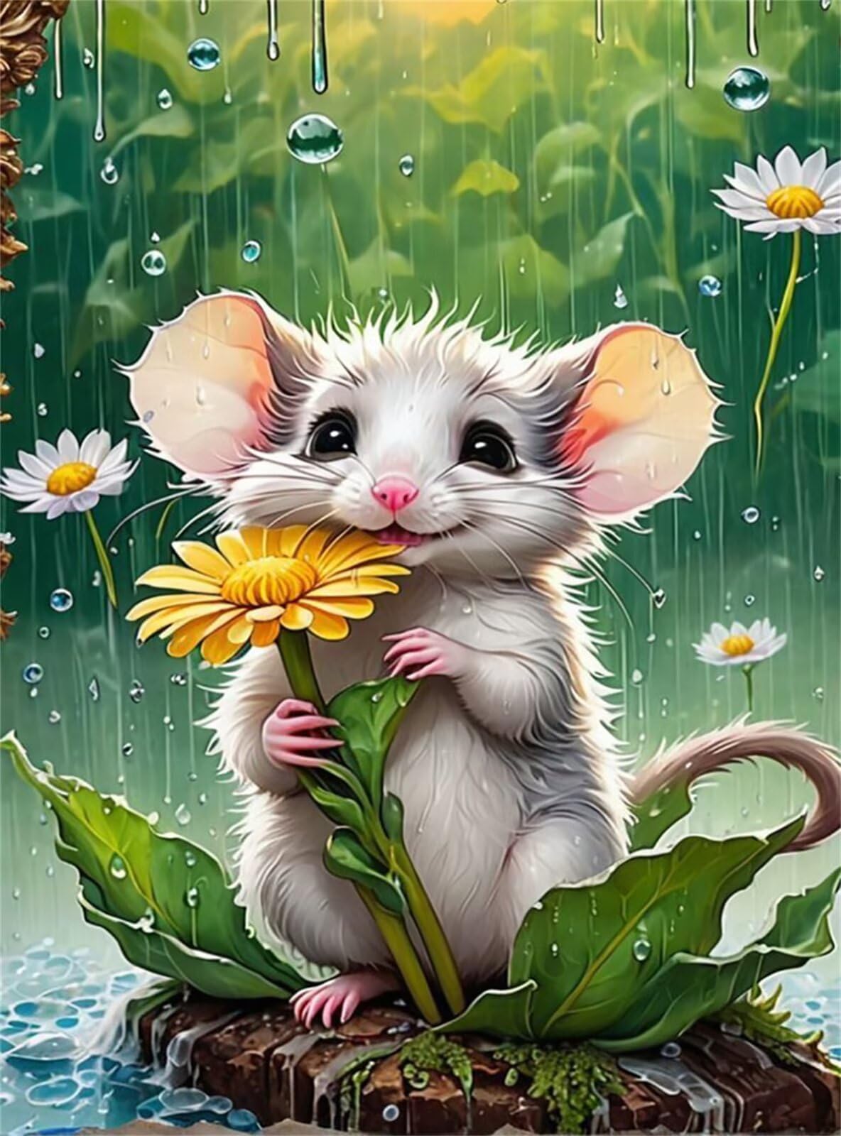 Puzzle 1500 sztuk kwiaty mysz anime puzzle niemożliwe, łamigłówki, łamigłówki, gry logiczne dla całej rodziny, puzzle dla dorosłych 1500 sztuk 87 x 57 cm