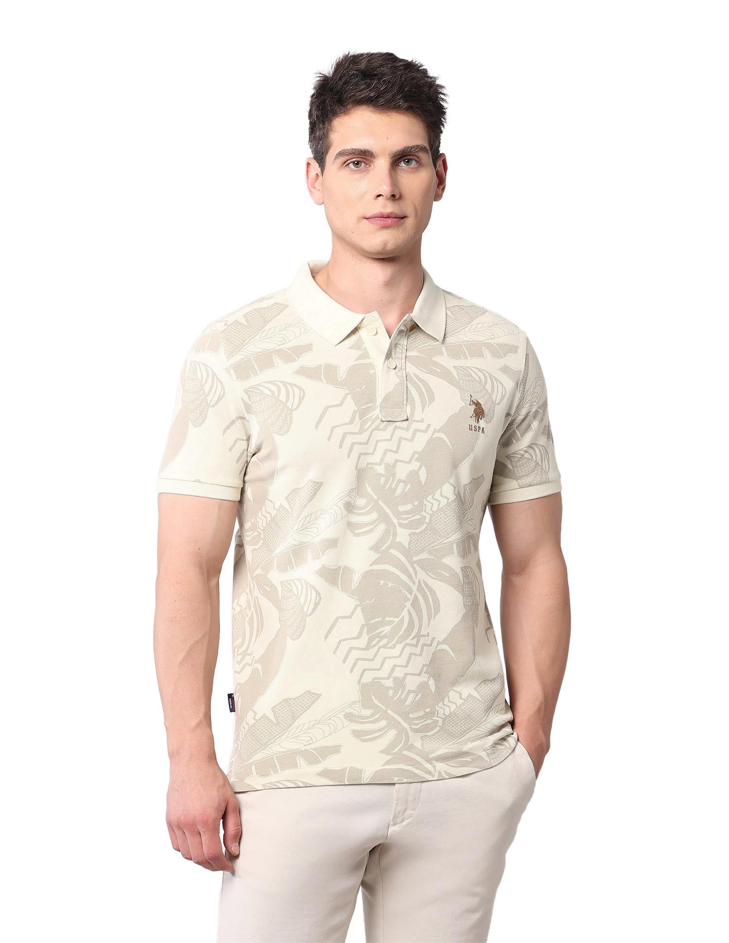 Printed Polo T Shirts for Men - 100% Cotton, Half Sleeves Mens Tshirt-image-13