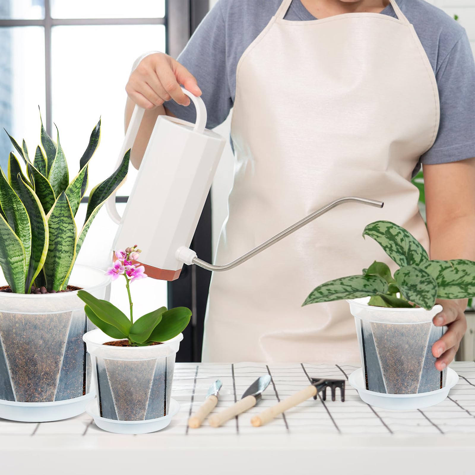Snapklik.com : IWNTWY Plant Pots 7/6/4.7 Inch Set Of 6, Clear Plastic ...