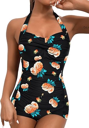 Molybell Women S Boyleg Ruched Swimsuit One Piece Bathing Suit Tummy Control At Amazon Women S Clothing Store