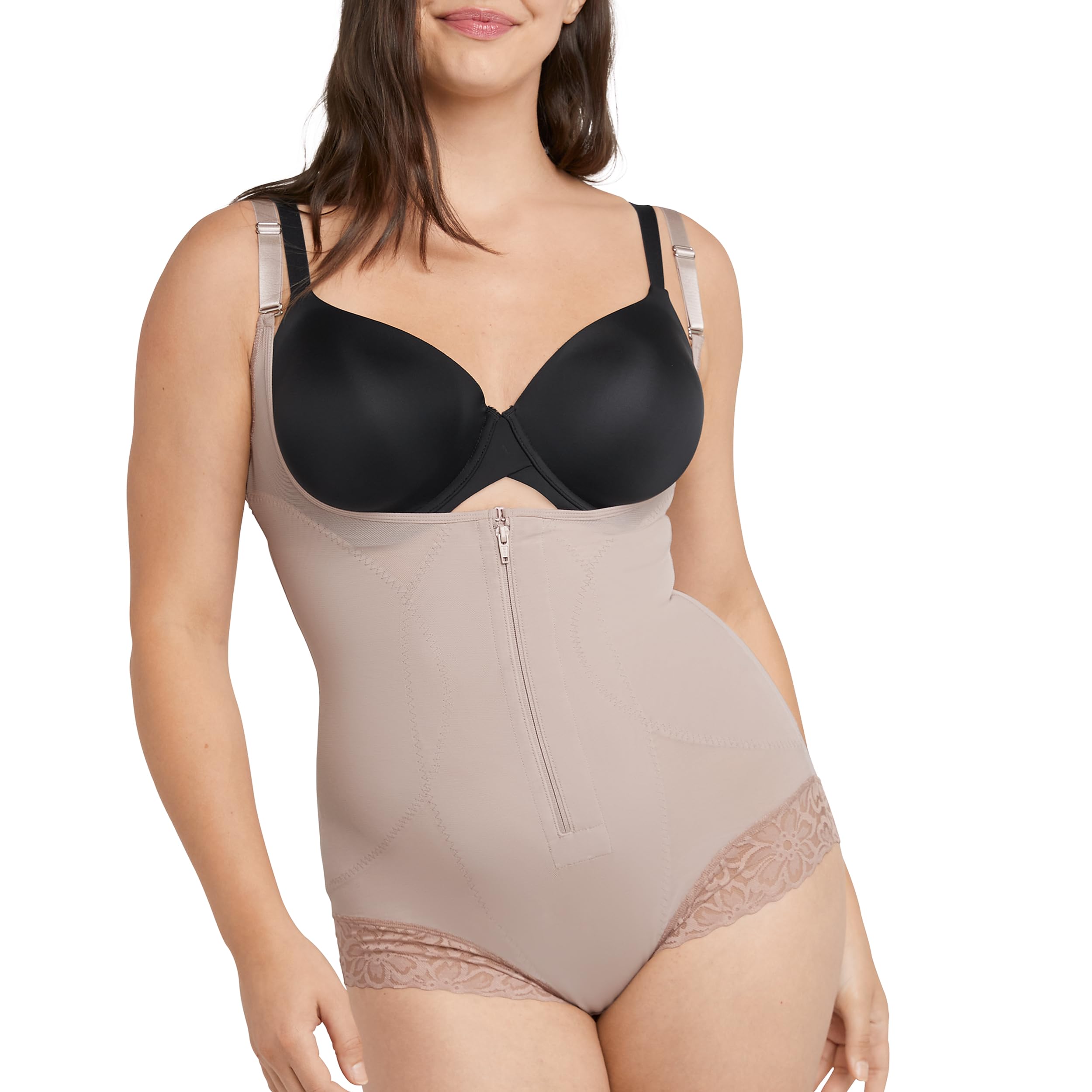 Maidenform Women's Evening Blush Ultra Sculpts Fajas Colombianas Open Bust Bodysuit, Xl