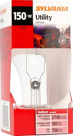 SYLVANIA Home Lighting 13125 Incandescnet Bulb, A21-150W-2850K, Clear Finish, Medium Base