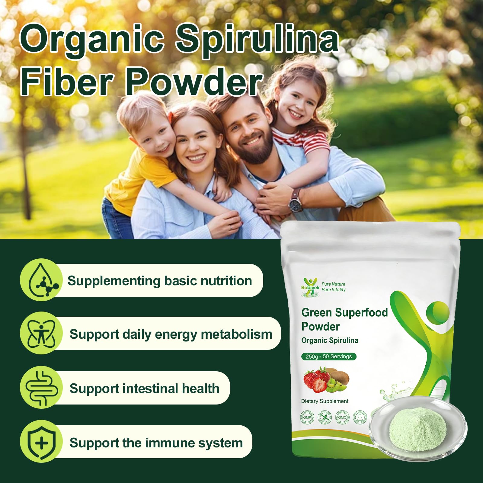 Organic Super Greens Powder & Spirulina Powder for Kids & Adults — Amazon image 3