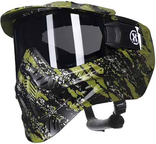 HK Army HSTL - Máscara de paintball Airsoft con lente térmica antivaho (fractura negroolivalente ahumado)